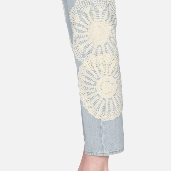 FRAMEJEANS : THE CROCHET VERTICAL CROP IN WISP ( original price $548) - Picture 4 of 4